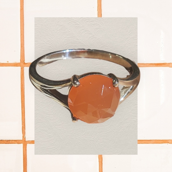 925 Sterling silver carnelian ring - Picture 6 of 6